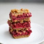 Raspberry Bars with Rolled Oat & Almond Crumble