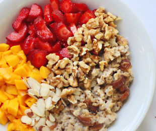 Healthy bowl with fruits - Leftover Porridge