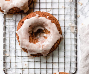 Baked Cinnamon Donuts with Maple Glaze - Close Up